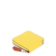 Hermès LIME EPSOM LEATHER SILK'IN CLASSIQUE COIN PURSE