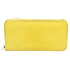 Hermes Lime Epsom Leather Silk'In Wallet with palladium-plated hardware