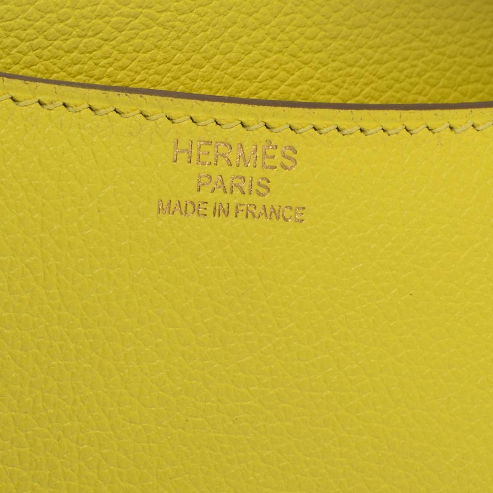Hermes Lime Evercolor Leather Constance 24 Bag 4