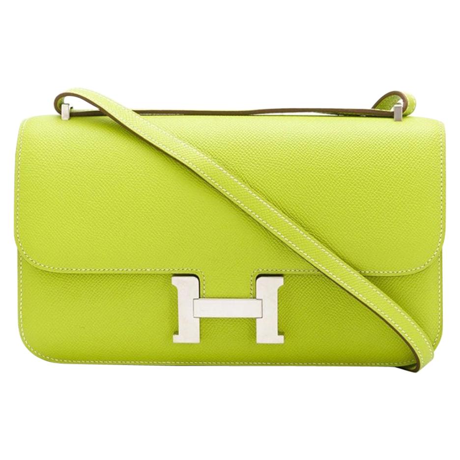 Hermès Lime Green Epsom Leather Constance Elan Bag