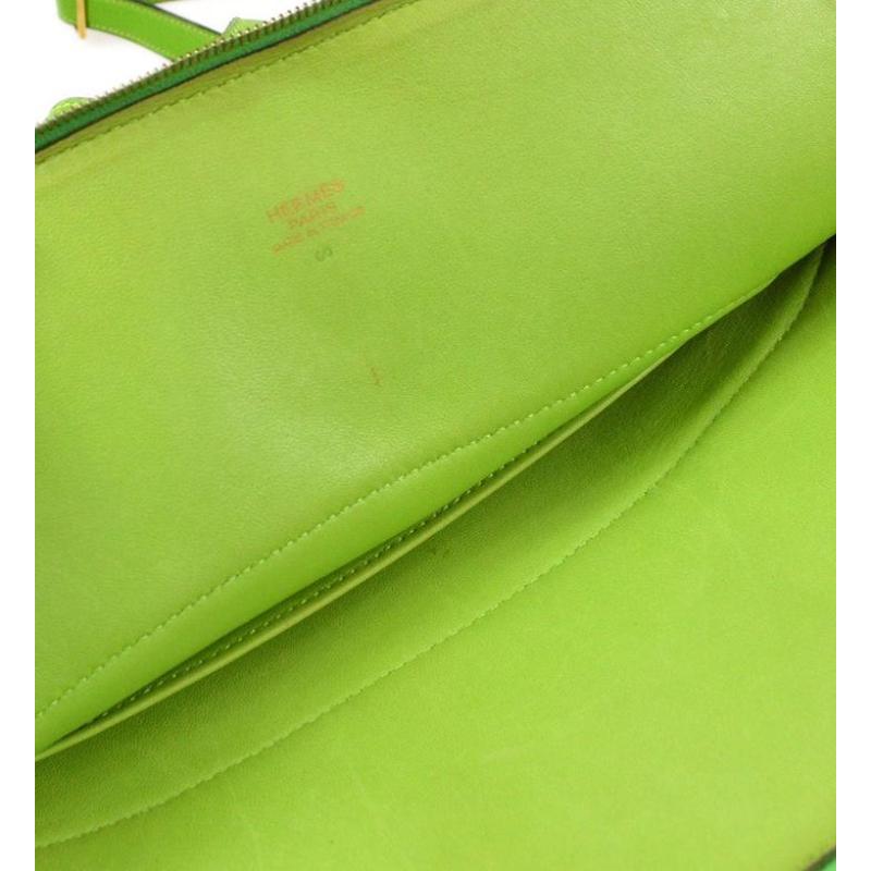 HERMES Lime Green Leather Gold Hardware Bolide Ado PM Backpack Bag In Good Condition In Chicago, IL