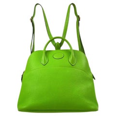 HERMES Lime Green Leather Gold Hardware Bolide Ado PM Backpack Bag