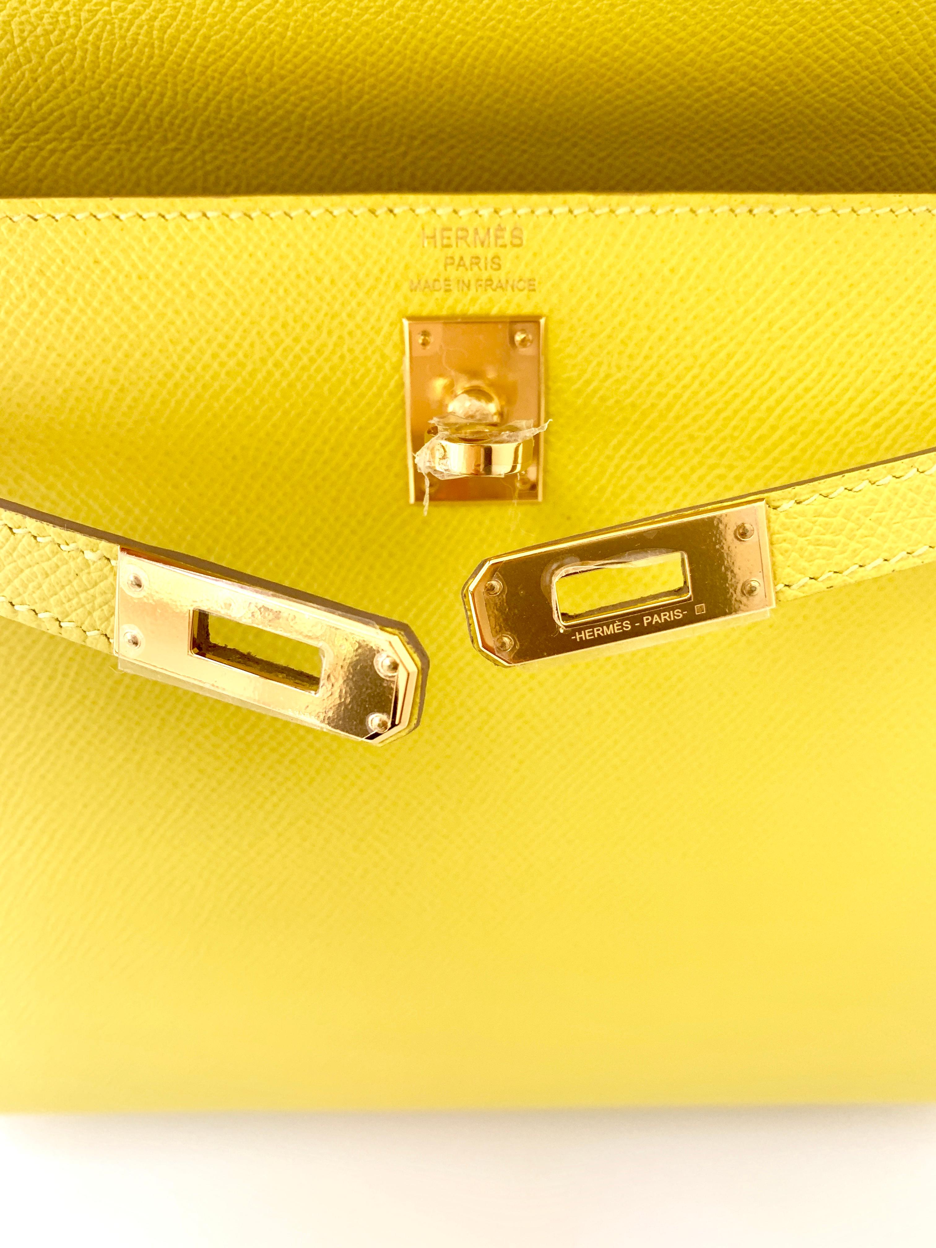 Hermès Lime Kelly 25  Epsom Sellier Gold  Hardware Bag 1