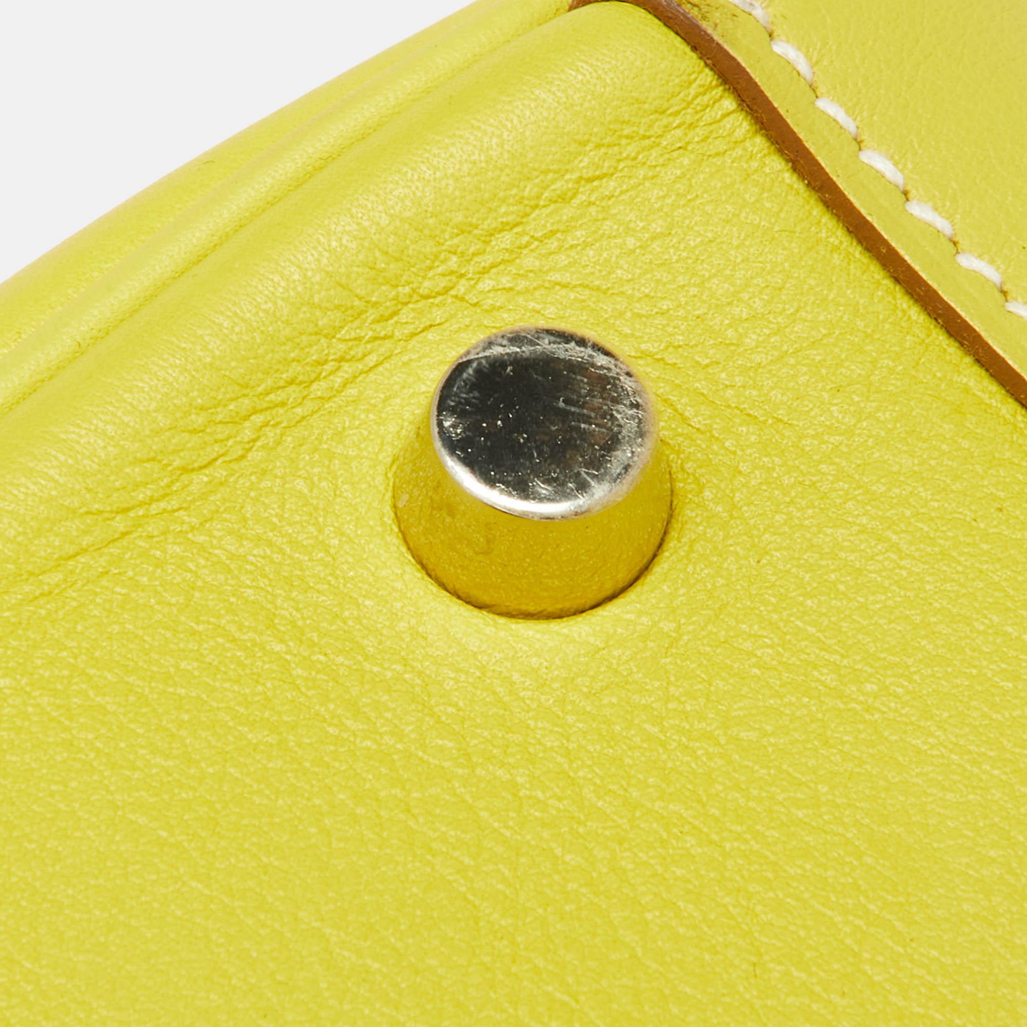 Women's Hermès Lime Swift Leather Palladium Finish Lindy 26 Bag