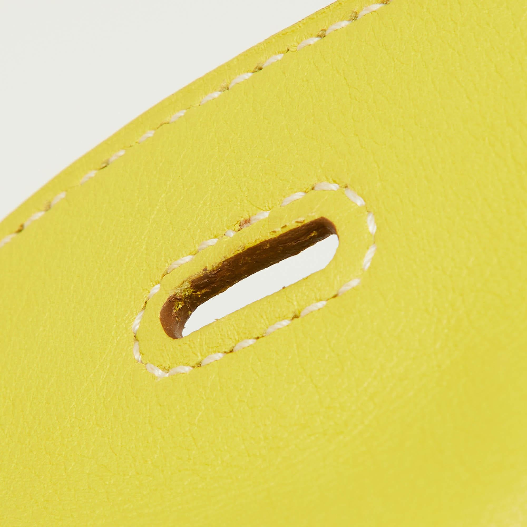 Hermès Lime Swift Leather Palladium Finish Lindy 26 Bag 2