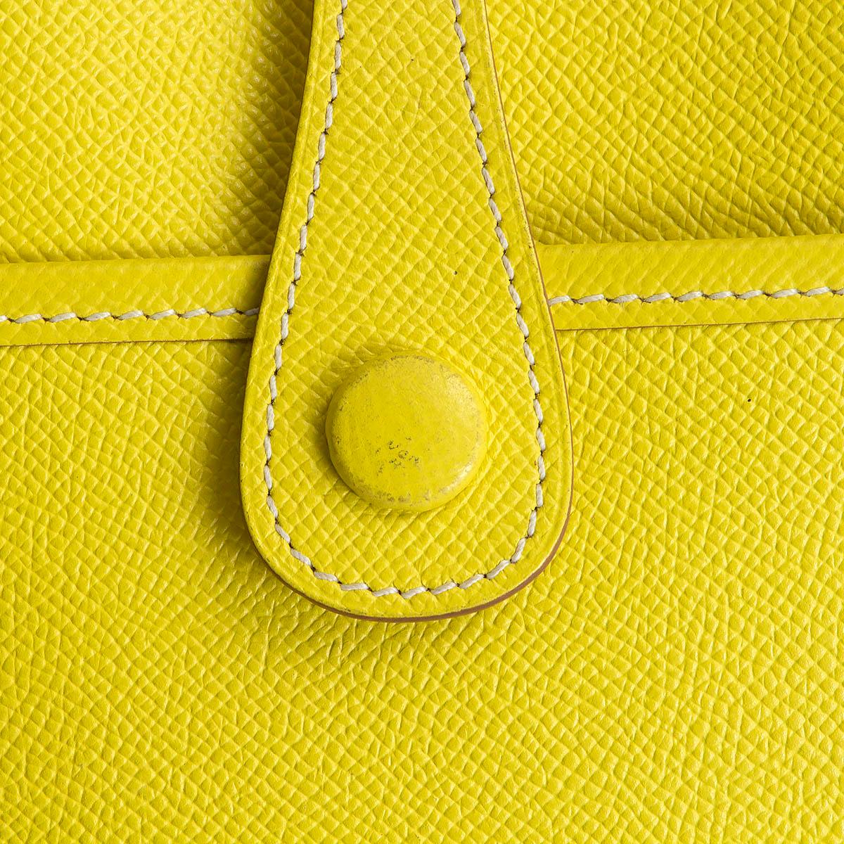 HERMES Lime yellow Epsom leather EVELYNE III 29 PM Crossbody Bag For Sale 1