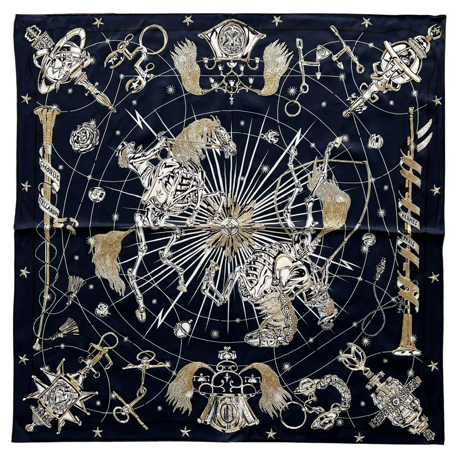 Hermes Limited Chorus Stellarum Embroidered Scarf, 70x70