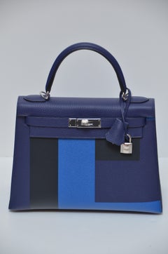 Hermes Limited Edit. Kelly Lettre Sellier 28CM  Black  Encre/Obscur/Zellige NEW