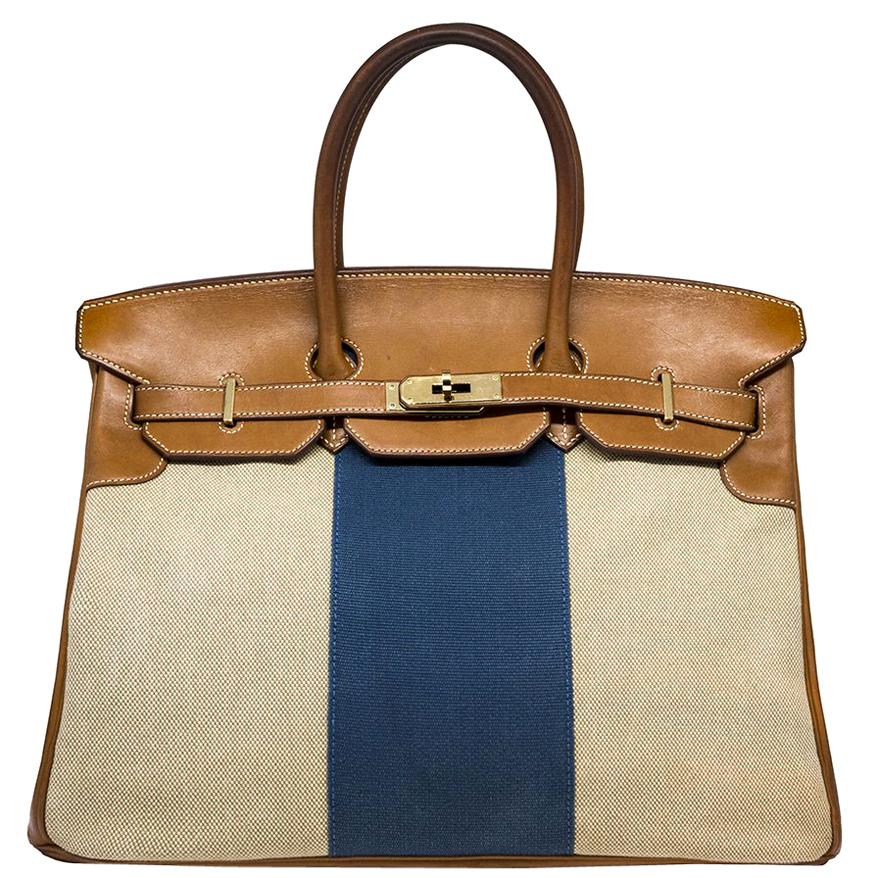 Hermes Limited Edition 35cm Birkin Barenia Flag Bag