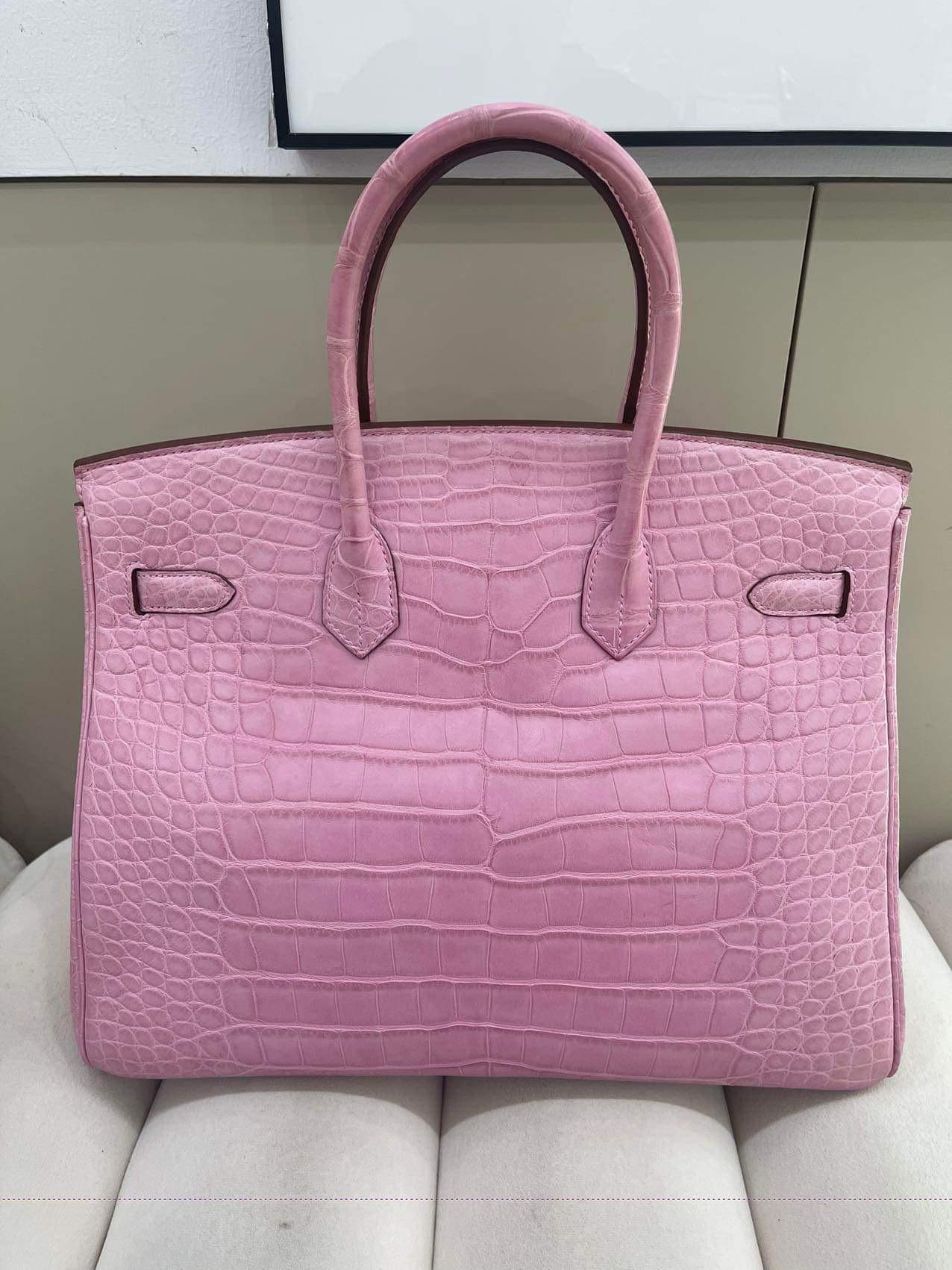 Hermes Limited Edition Birkin 35 Matte Alligator Bubblegum Pink 5P Bag with PHW 11