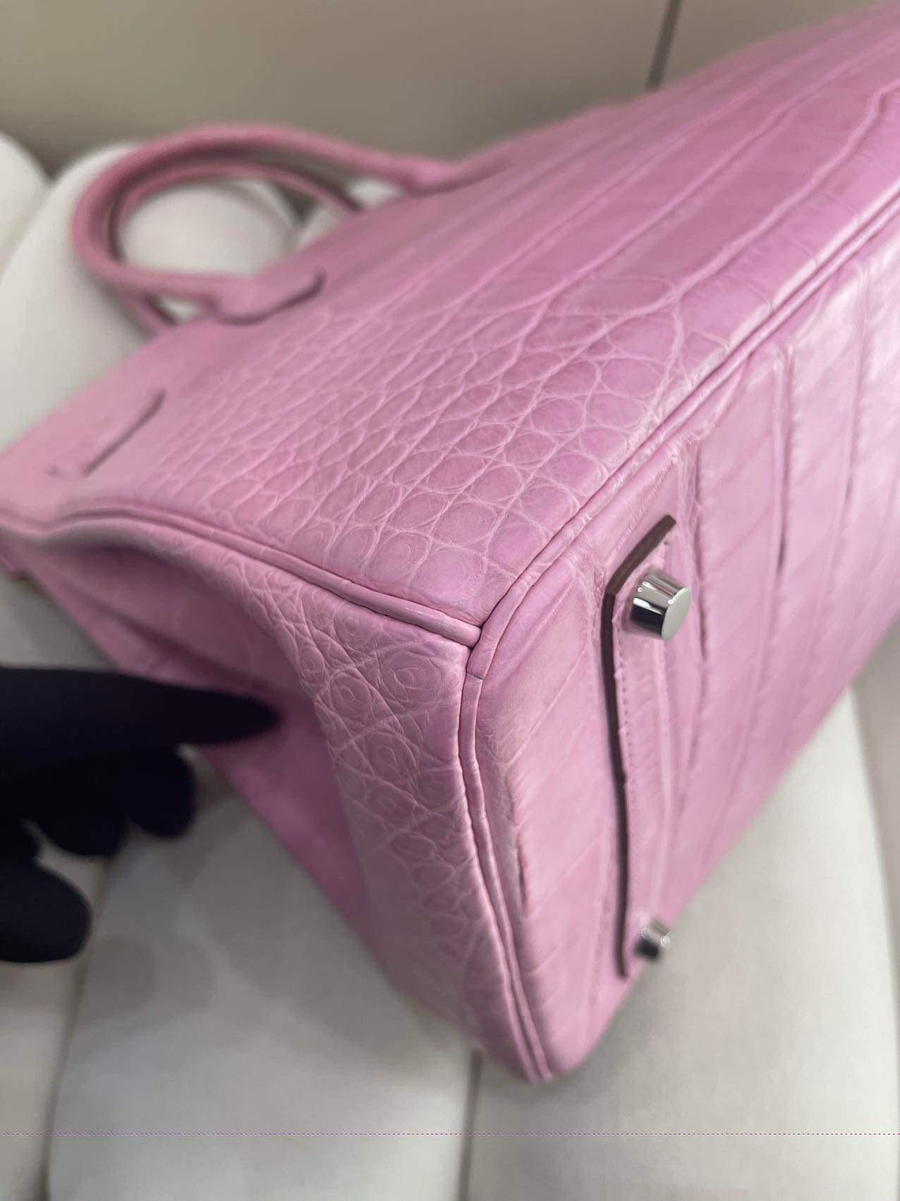 Hermes Limited Edition Birkin 35 Matte Alligator Bubblegum Pink 5P Bag with PHW 1