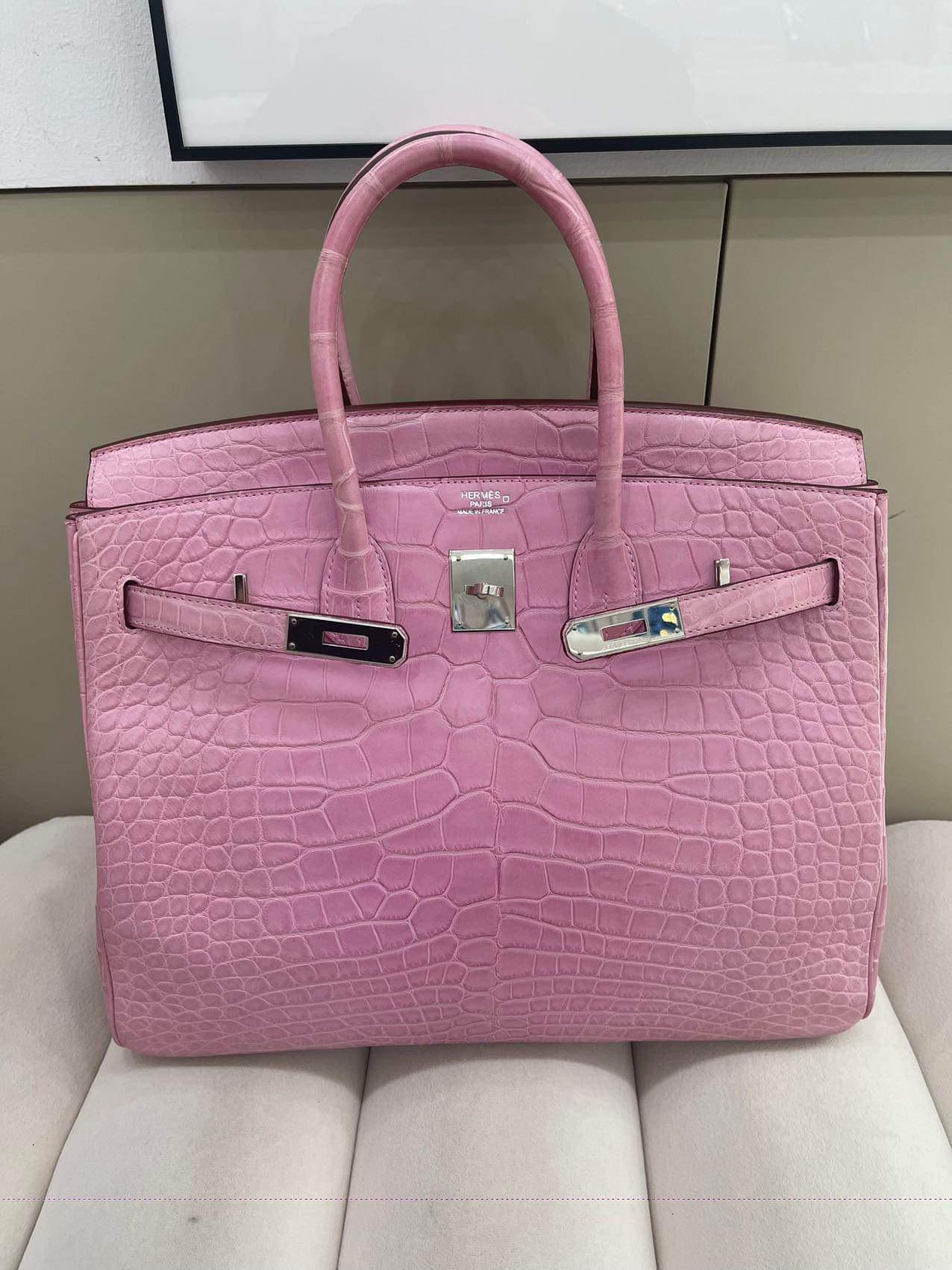 Hermes Limited Edition Birkin 35 Matte Alligator Bubblegum Pink 5P Bag with PHW 2