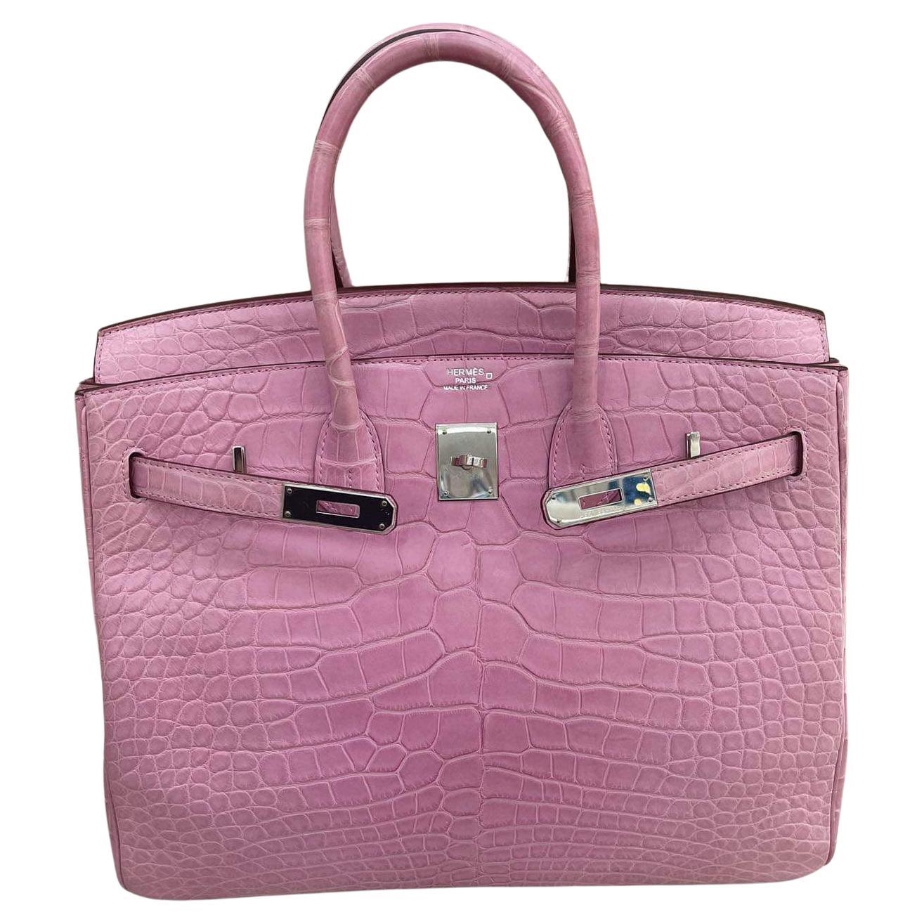 Hermes Limited Edition Birkin 35 Matte Alligator Bubblegum Pink 5P Bag with PHW