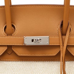 Hermès Limited Edition Birkin 35cm "Fray Fray" Brown Swift Leather Beige Canvas
