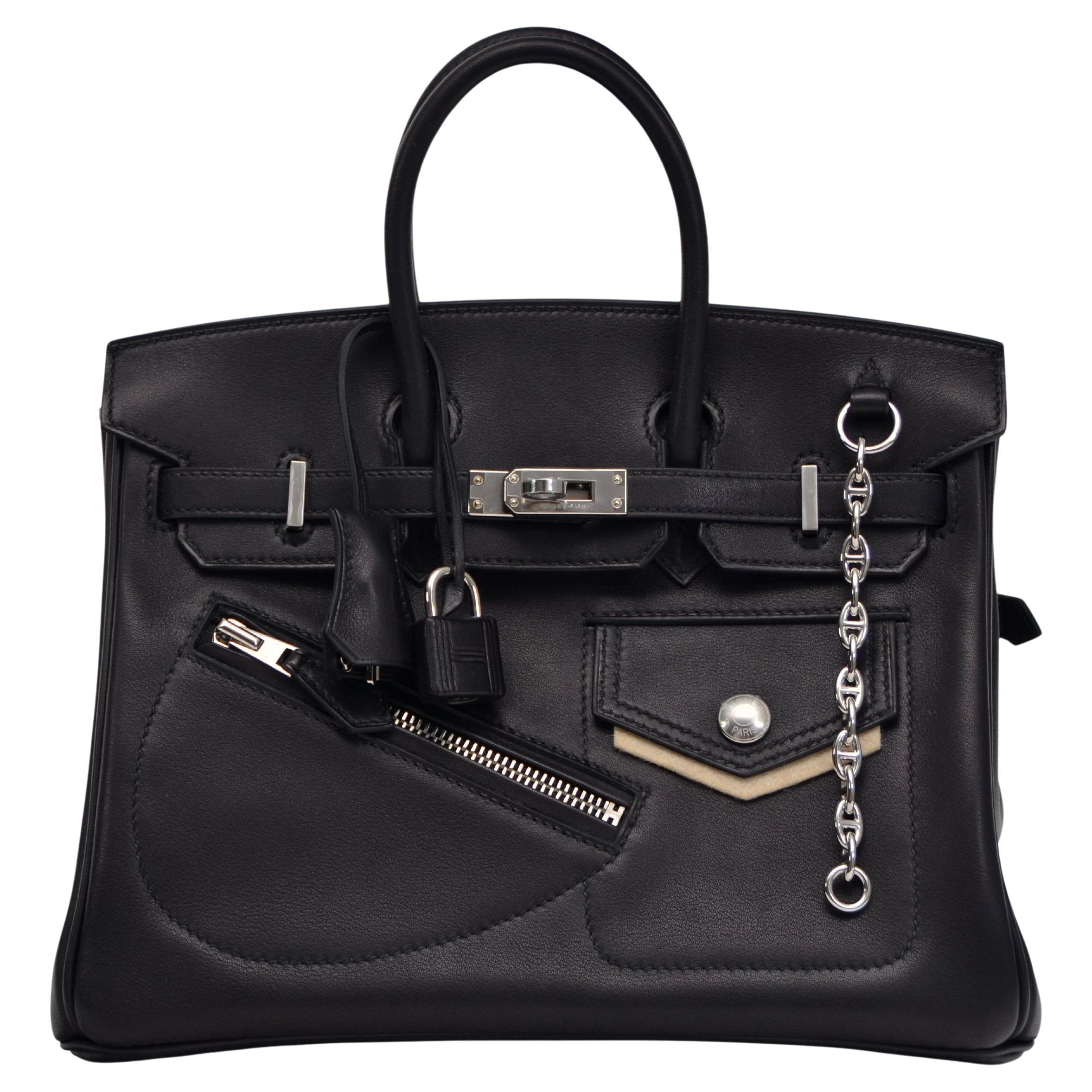 Hermès Limited Edition Birkin Rock 25 CM Black Volupto Palladium
