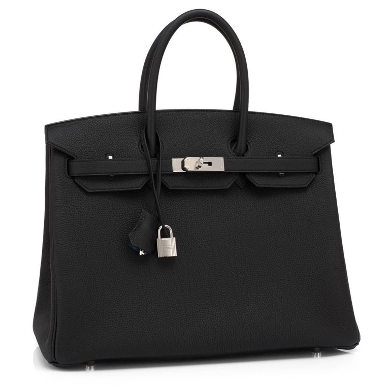Hermes Limited Edition Black Verso 35cm Birkin Blue Agate VIP NEW at ...