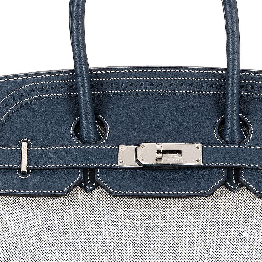 Hermès Limited Edition Bleu de Prusse Swift 35 Birkin Tasche (Schwarz)