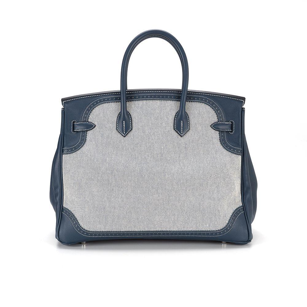 Hermès Limited Edition Bleu de Prusse Swift 35 Birkin Tasche im Zustand „Hervorragend“ in London, GB