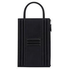 Hermes Limited Edition Cadena Tasche U Schwarz Tadelakt Leder