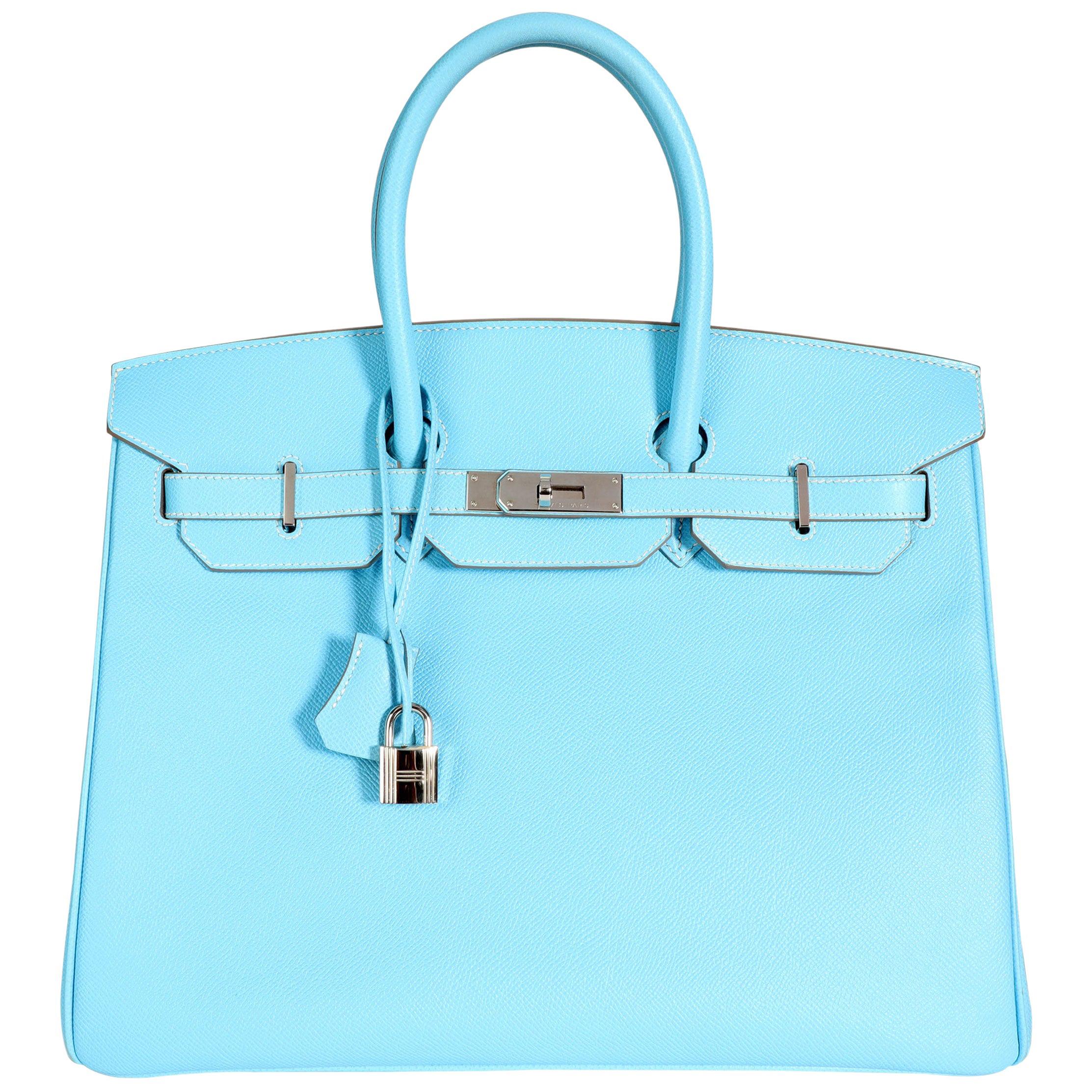 Hermès Limited Edition Celeste & Mykonos Epsom Candy Birkin 35 PHW