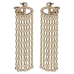 Hermès Limited Edition Chaine d'Ancre Gelbgold Diamant-Tropfen-Ohrringe
