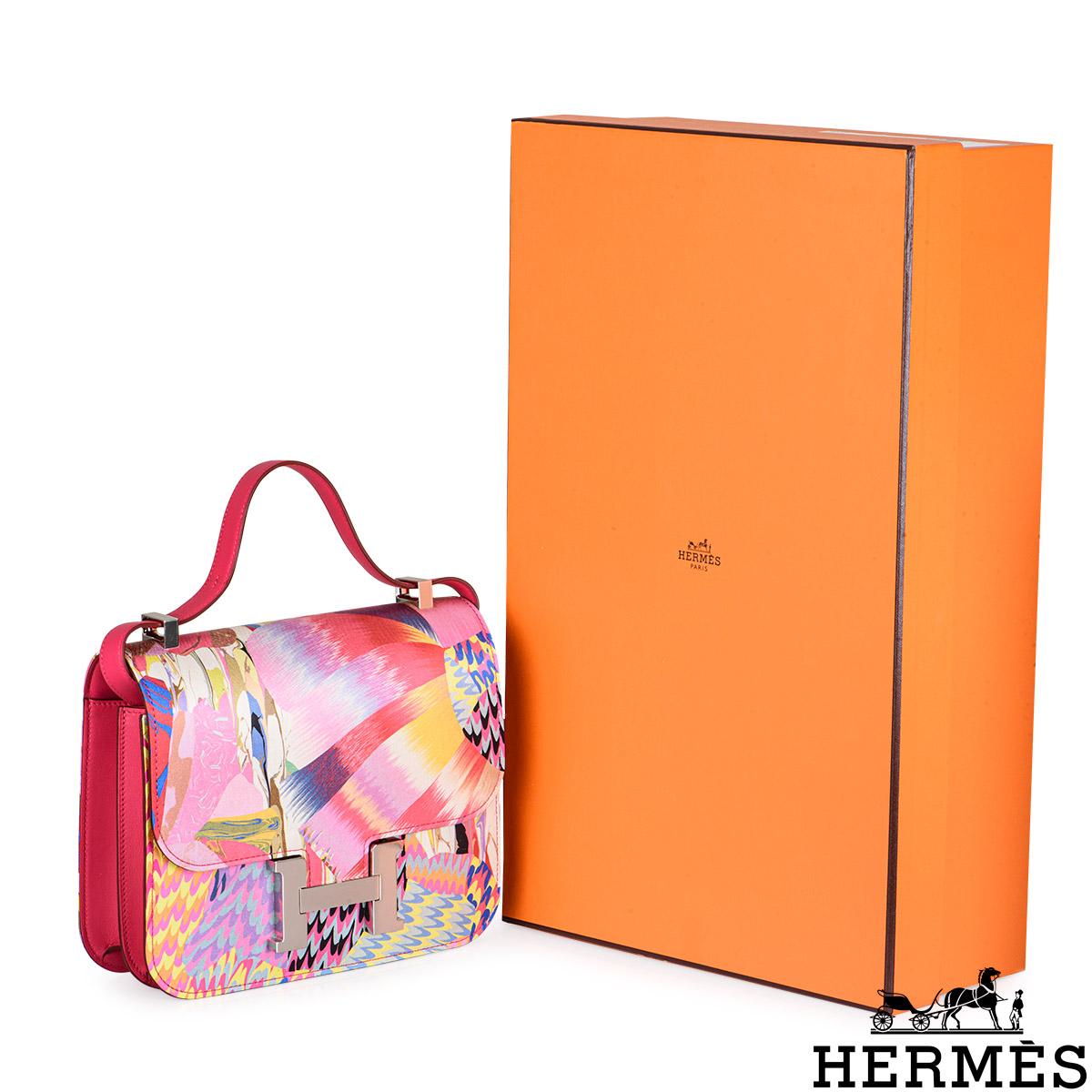 Hermès Limited Edition Constance 24cm Marble Silk PHW 1