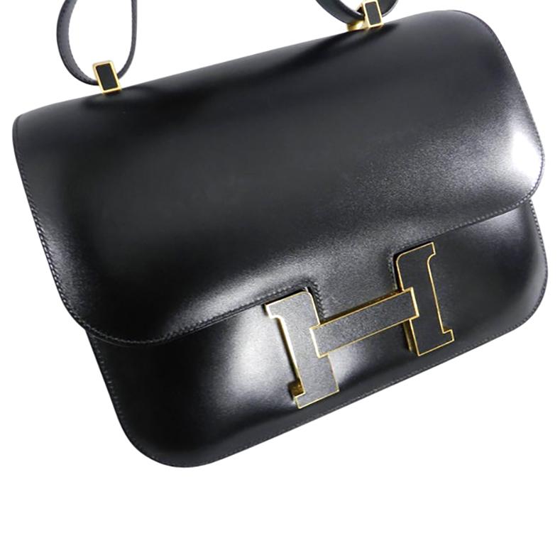 Hermes Limited Edition Constance Cartable Black Box Leather with Gold Hardware 6