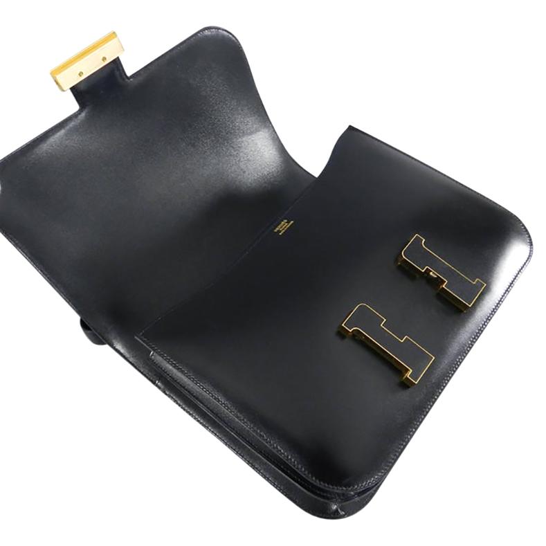 Hermes Limited Edition Constance Cartable Black Box Leather with Gold Hardware 7