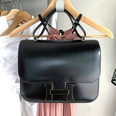 Hermes Limited Edition Constance Cartable Black Box Leather with Gold Hardware