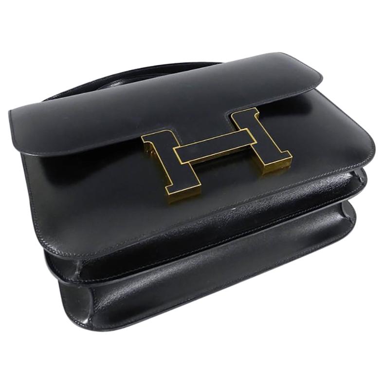 Hermes Limited Edition Constance Cartable Black Box Leather with Gold Hardware 5