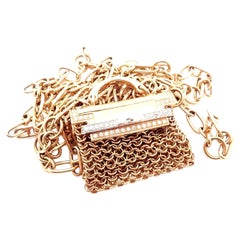 Hermes Limited Edition Diamond Precieux Kelly Toggle Collier pendentif en or rose