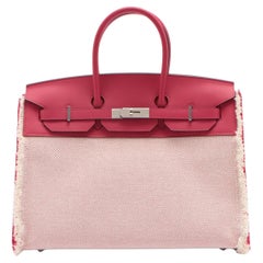 Hermes Limited Edition Frey Birkin 35cm Framboise Palladium Hardware