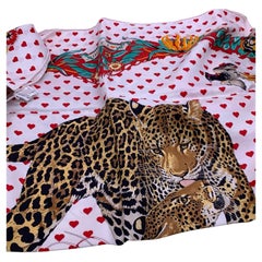 Écharpe en soie à cœurs "Jungling" édition limitée Hermès 90 par Robert The Dallet