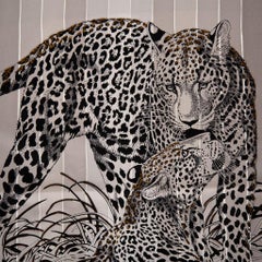 Hermes Limited Edition Jungle Love Rainbow Embroidered Scarf Silk 90