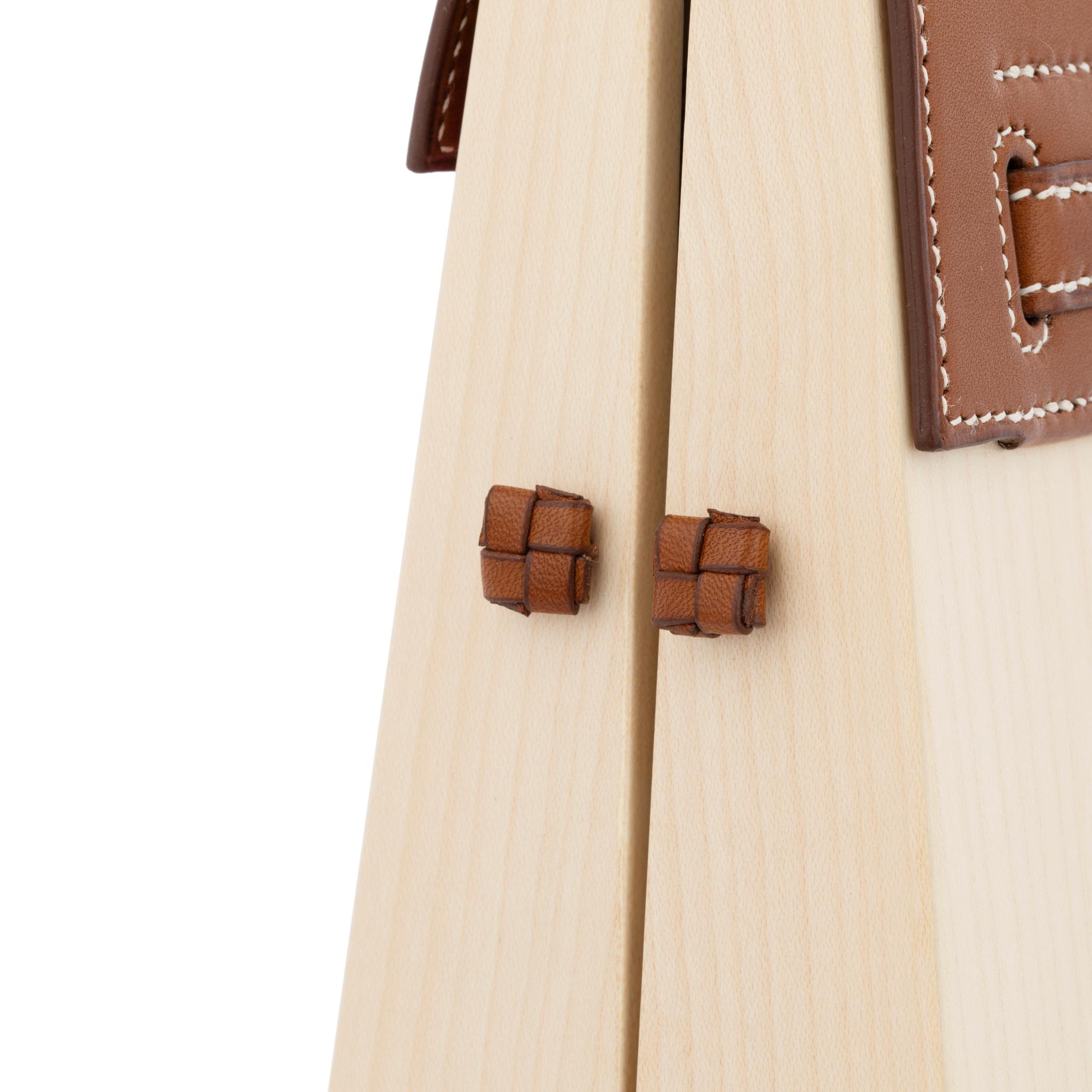 Hermès Limited Edition Kelly 22cm Wood Perspective Cavalière For Sale 6