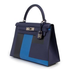 Hermès Limited Edition Kellygraphie Kelly 28 Sellier Letter E PHW