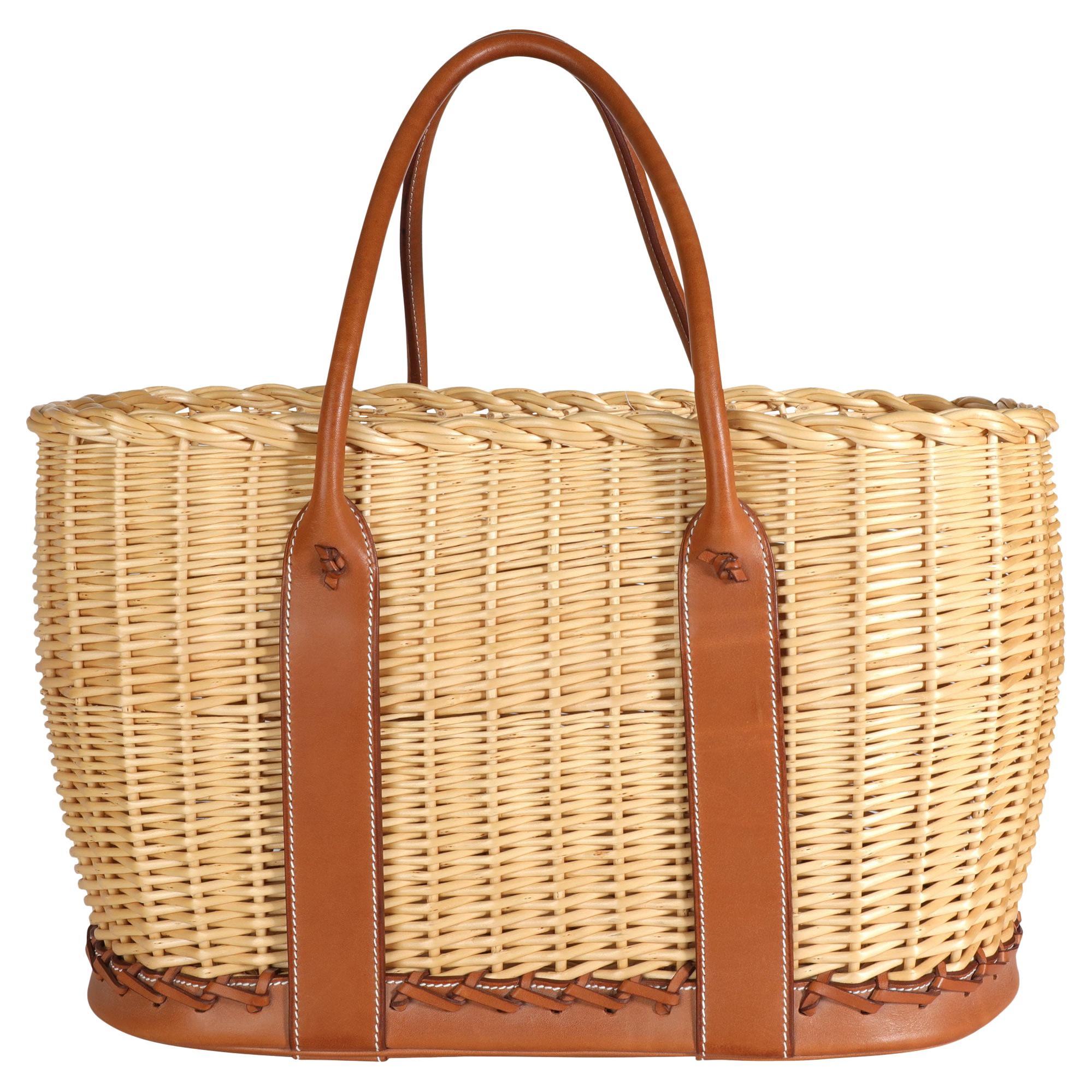 Hermès Limited Edition Naturel Barénia & Osier Picnic Garden Party