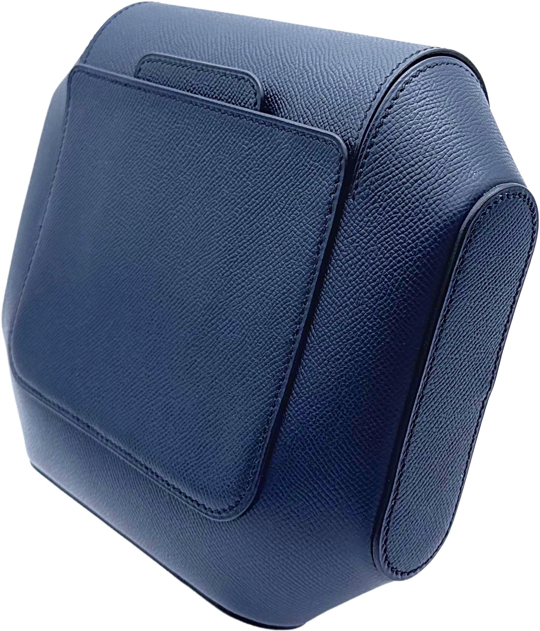 Hermes Limited Edition Octogone Pochette Clutch Bag Blue Indigo Epsom Leather For Sale 8