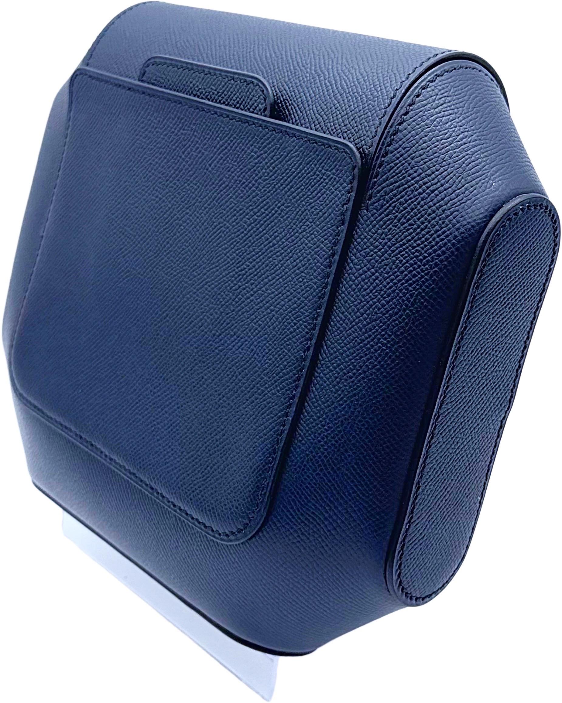 Hermes Limited Edition Octogone Pochette Clutch Bag Blue Indigo Epsom Leather For Sale 11