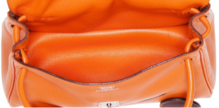 Hermes Limited Edition Orange Leather Smiley Mini Top Handle Satchel ...