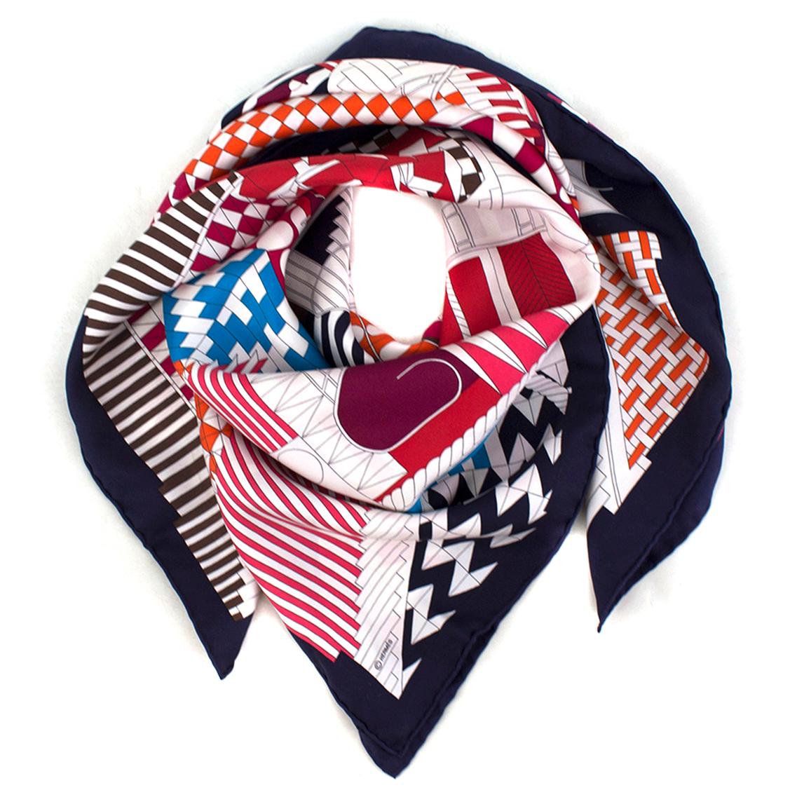 Hermes Limited Edition Promenade au Faubourg silk-twill scarf

- Ivory, lightweight silk-twill
- Multicoloured Limited Edition abstract print 
- Black Promenade au Faubourg centre print 
- Hand stitched rolled edges 

Please note, these items are