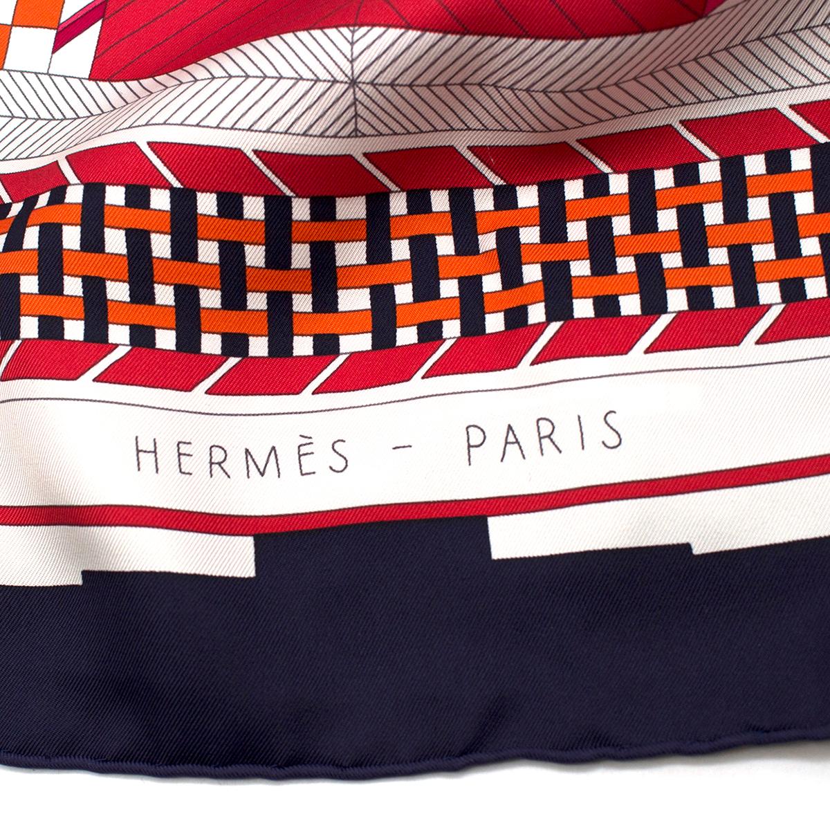 Hermes Limited Edition Promenade au Faubourg silk-twill scarf In Excellent Condition In London, GB