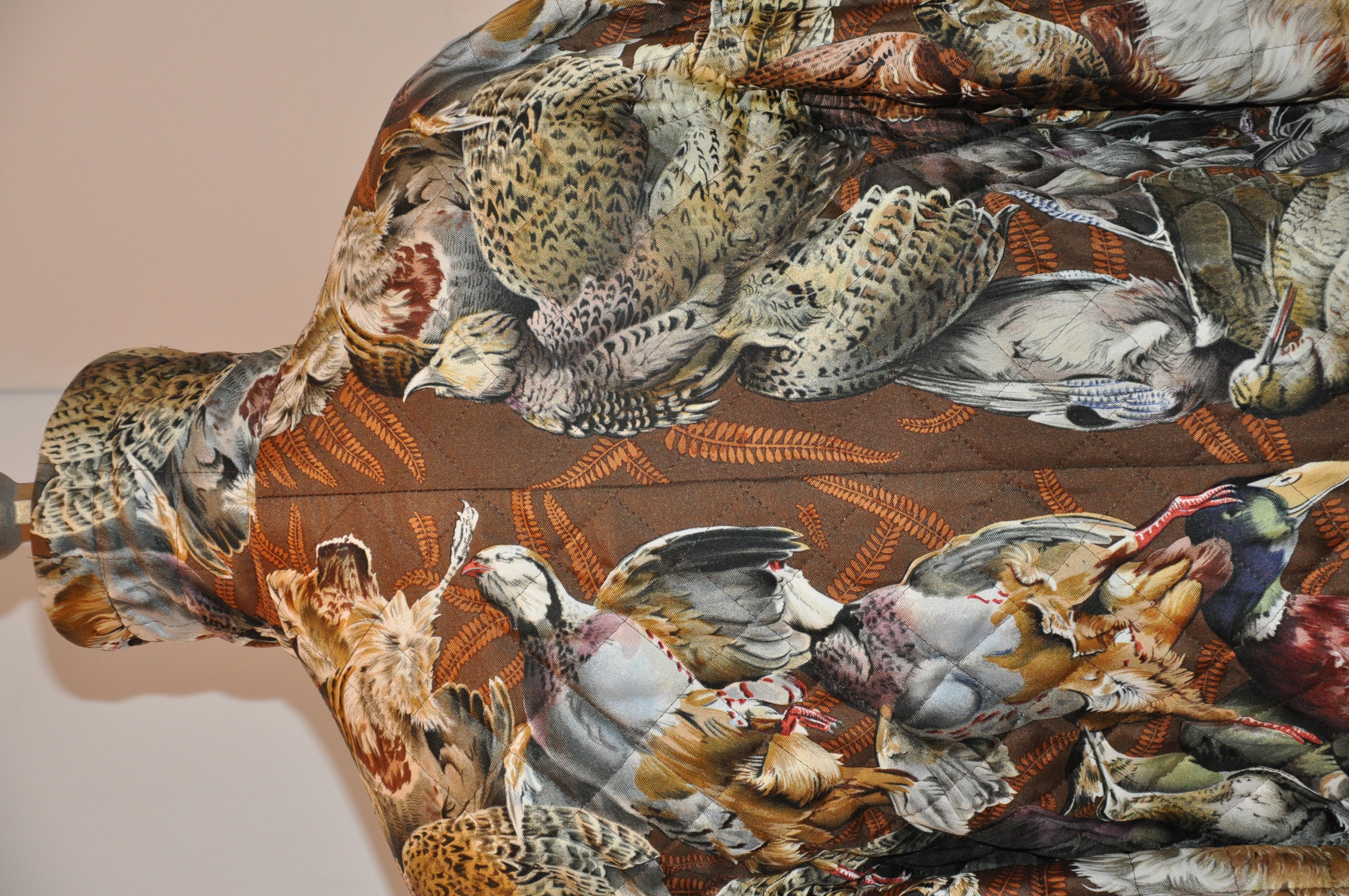 Hermès - Veste cocon à boutons « édition limitée » réversible « Collection of Fowls » en vente 4