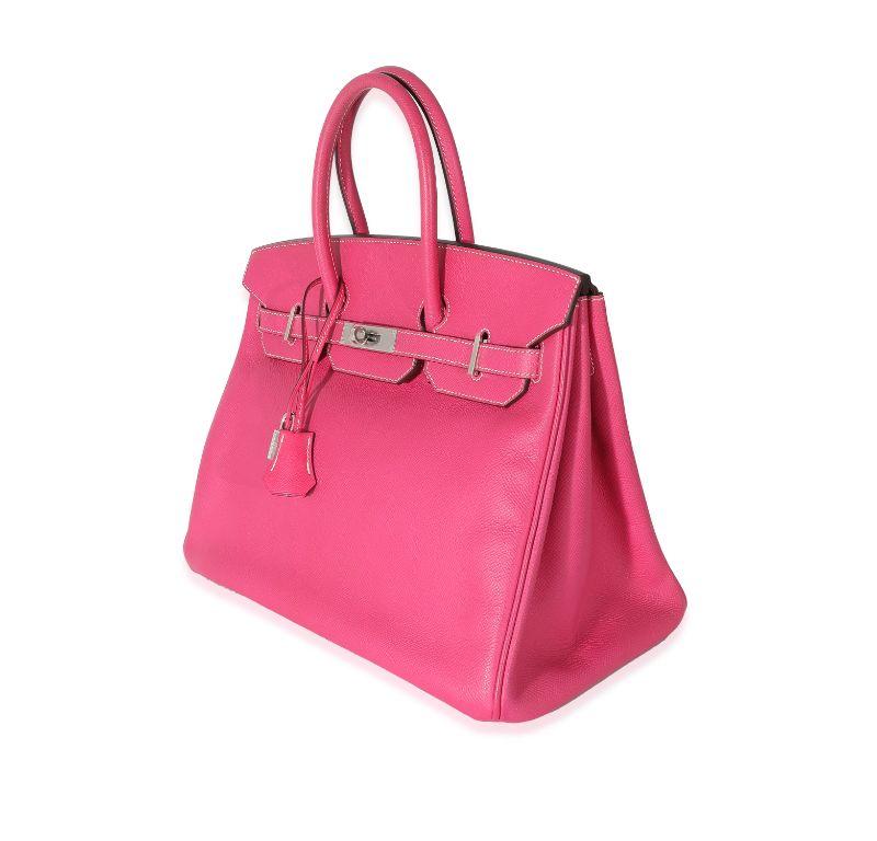 Hermès Limited Edition Rose Tyrien & Tosca Epsom Candy Birkin 35 PHW In Excellent Condition For Sale In New York, NY