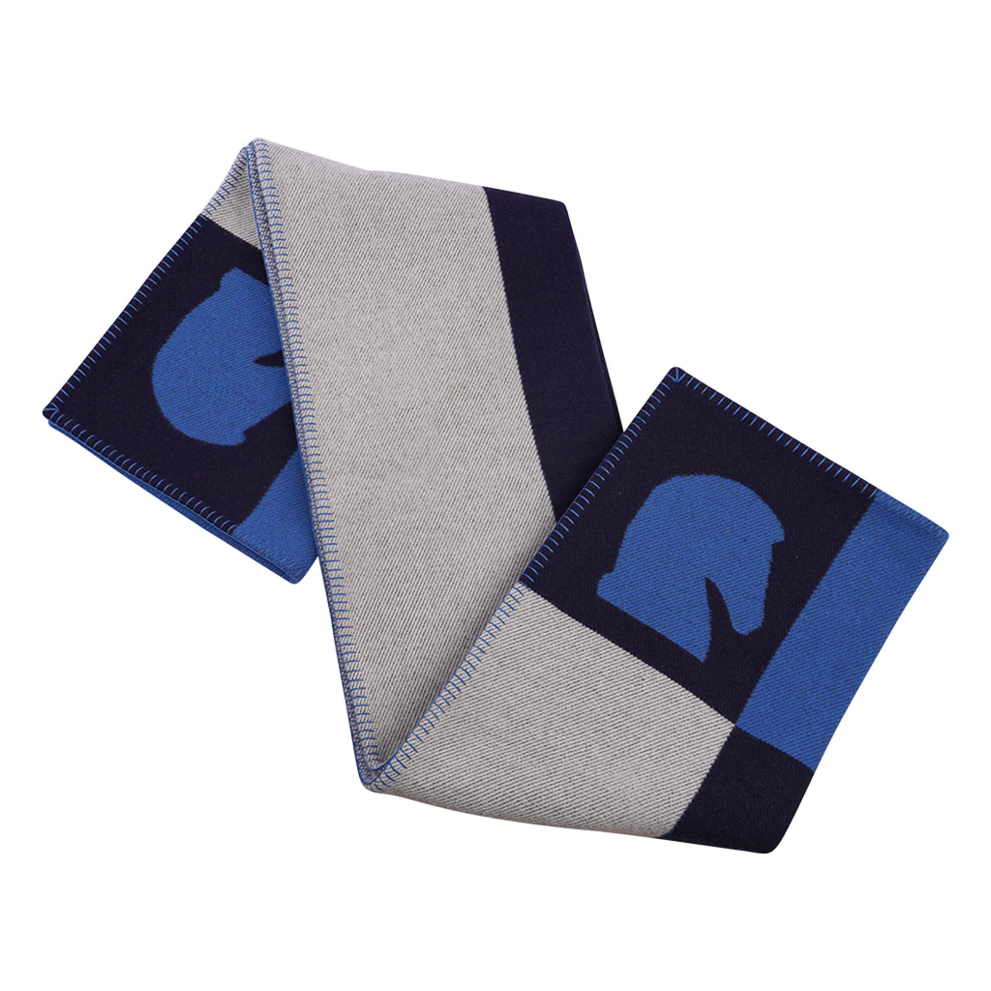 Mightychic offers a limited edition Hermes Samarcande Blanket featured in Marine colorway.
Created from 90% Wool and 10% Cashmere this wonderfully warm blanket is a chic addition to any room.
Exquisite fresh modern creation!
New or Pristine Store
