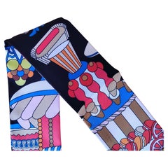 Hermès Limited Edition Silk Scarf Twilly La Patisserie Francaise with Charm