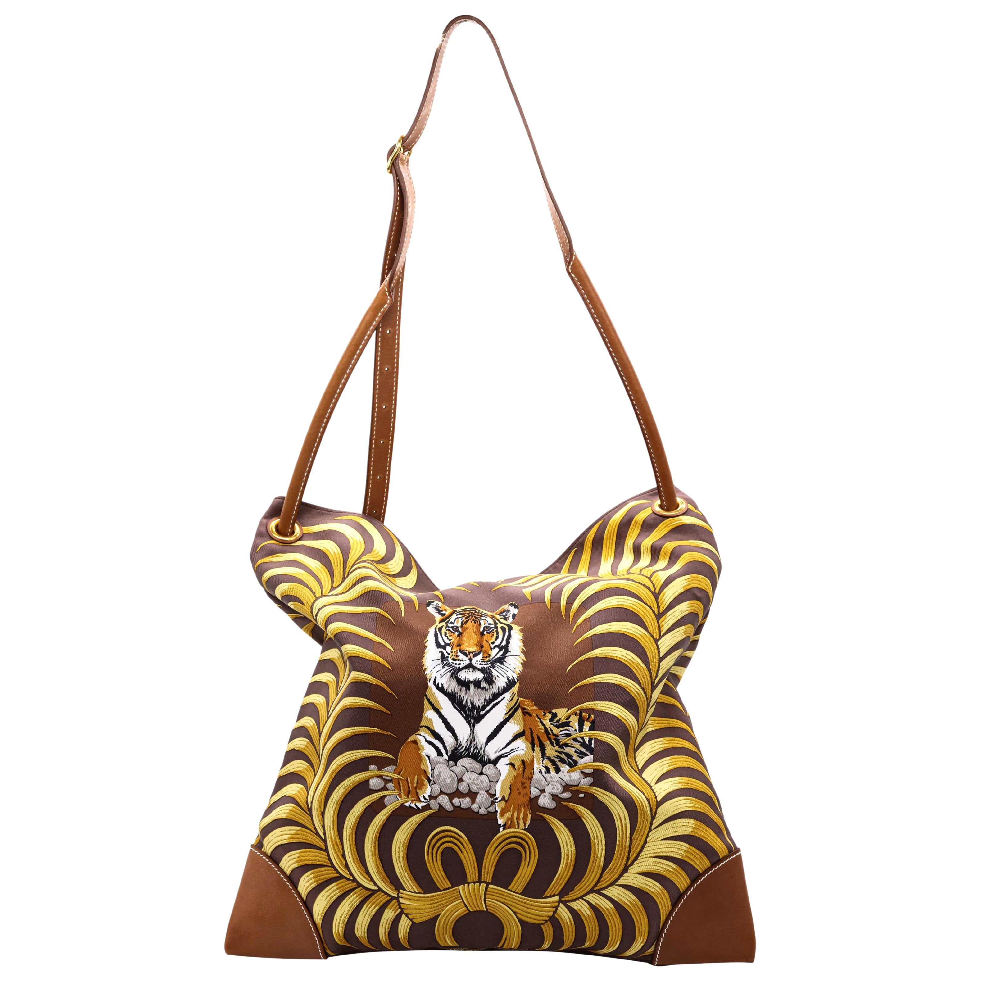 Hermès Limited Edition Silky City Tiger Royal Barenia Leather Shoulder Bag, 2008.