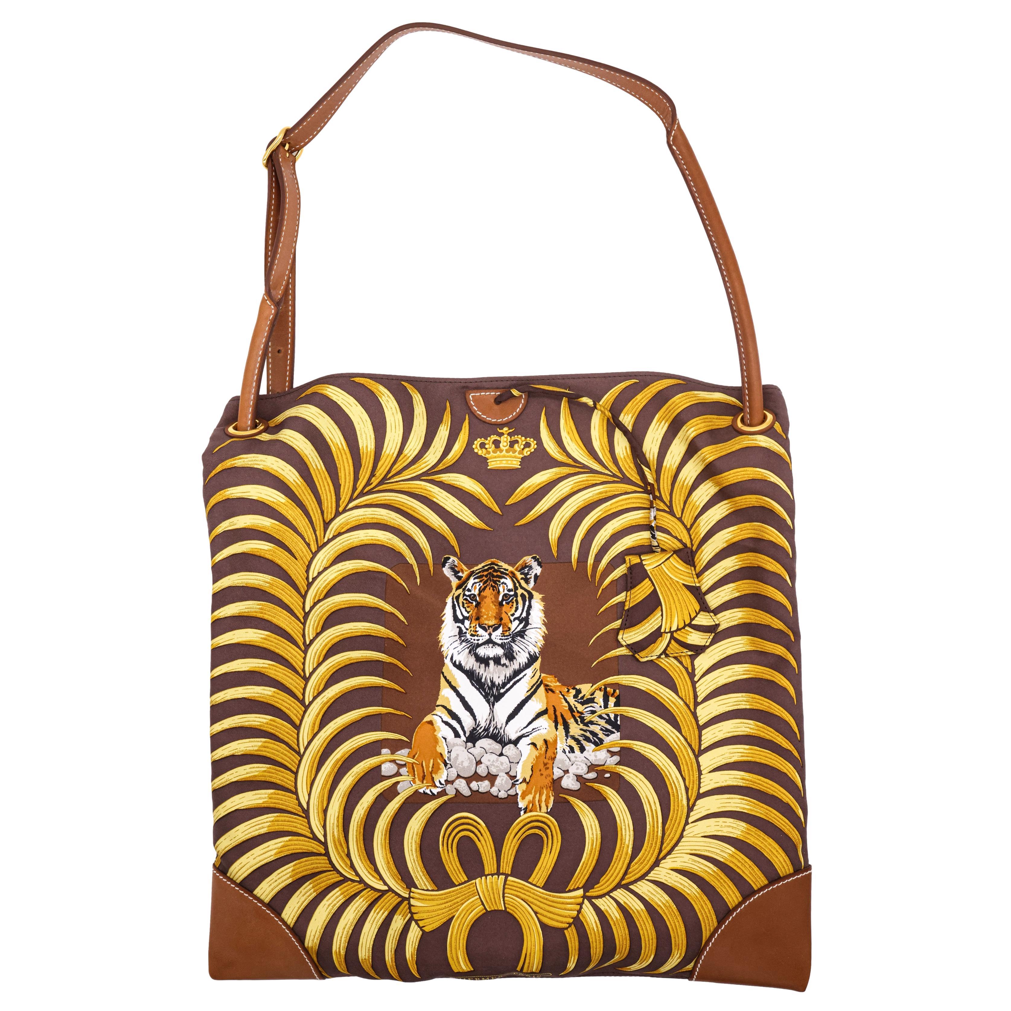 Hermès Limited Edition Silky City Tiger Royal Barenia Leather Shoulder Bag, 2008. This extremely rare and highly sought after limited edition 
