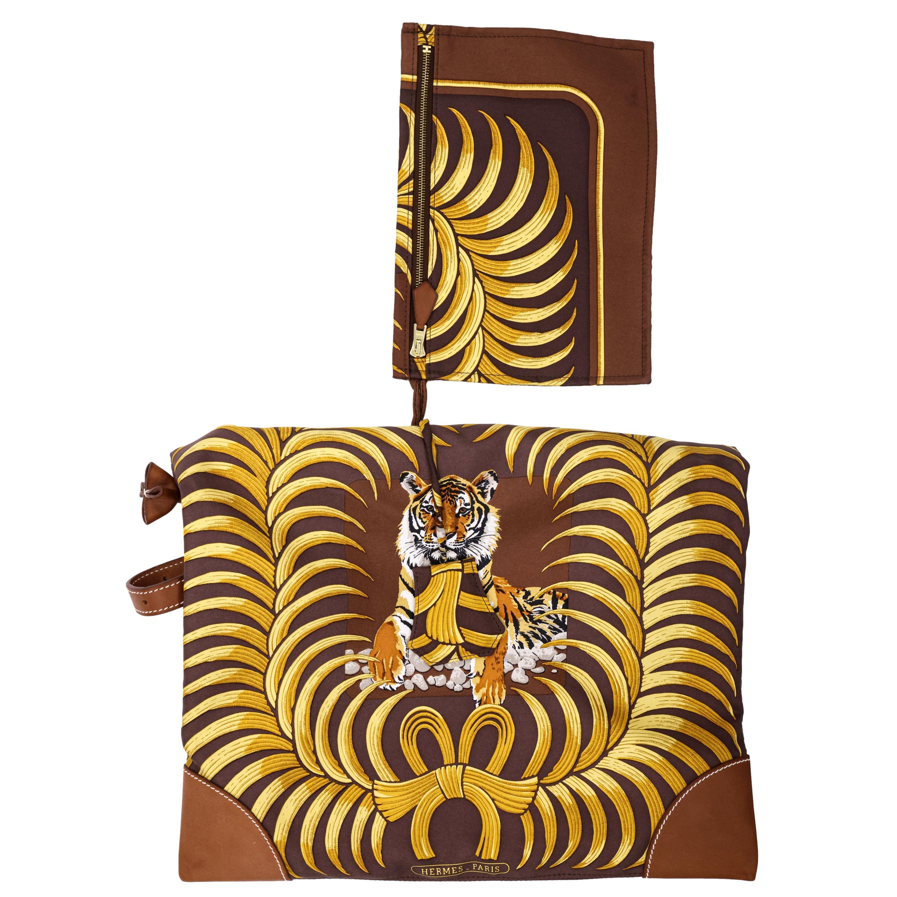 Women's or Men's Hermès Limited Edition Silky City Tiger Royal Barenia Leather Shoulder Bag, 2008.