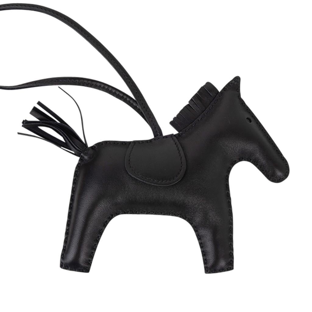 Hermes Limited Edition So Black Rodeo Horse MM Bag Charm In New Condition For Sale In Miami, FL